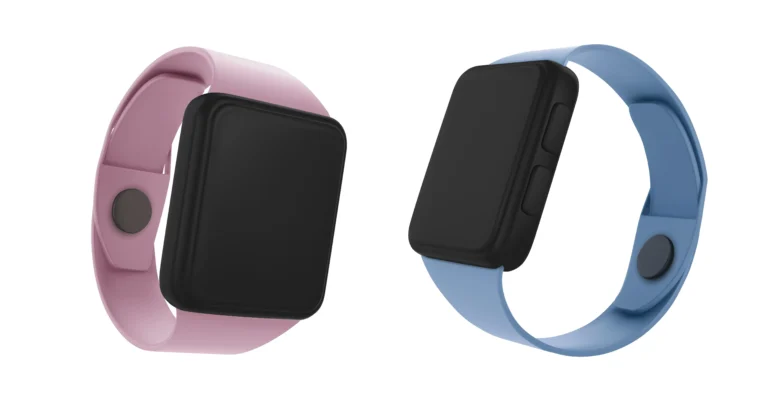 apple watch bands in light pink and light blue colors